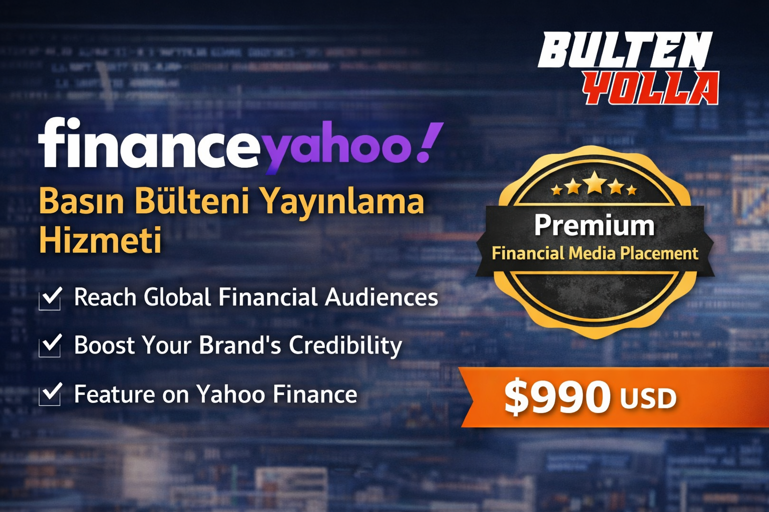 Finance.Yahoo.com Basın Bülteni Yayınlama Hizmeti