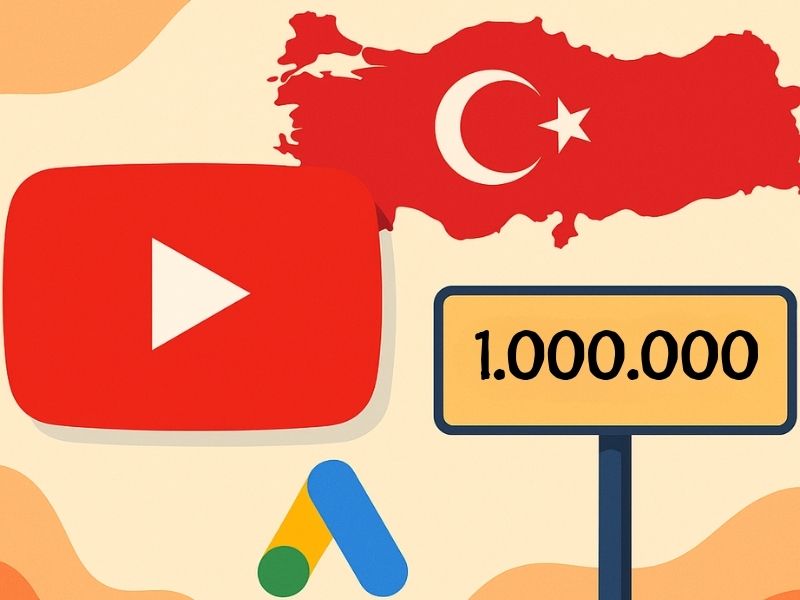 YouTube 1.000.000 (1 Milyon) Türk İzlenme (ADS) Hizmeti